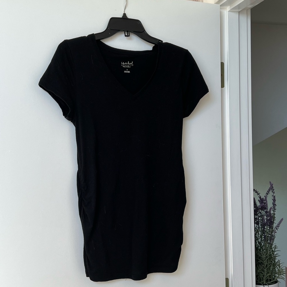 Black Short Sleeve Maternity T-shirt